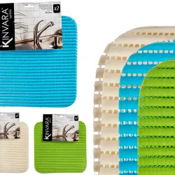 Set 2 alfombrillas antideslizantes (32 x 32 cm) 3 colores