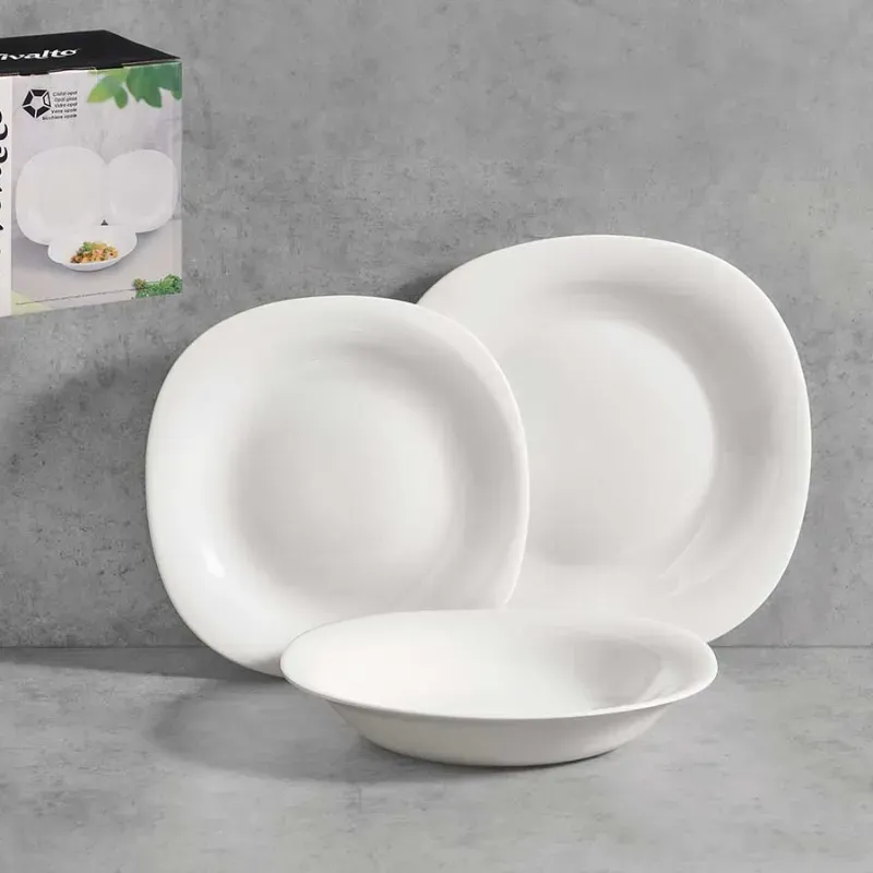 Set vajilla cuadrado opal (18 piezas)