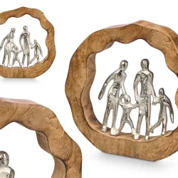 Soporte decoración familia plateado