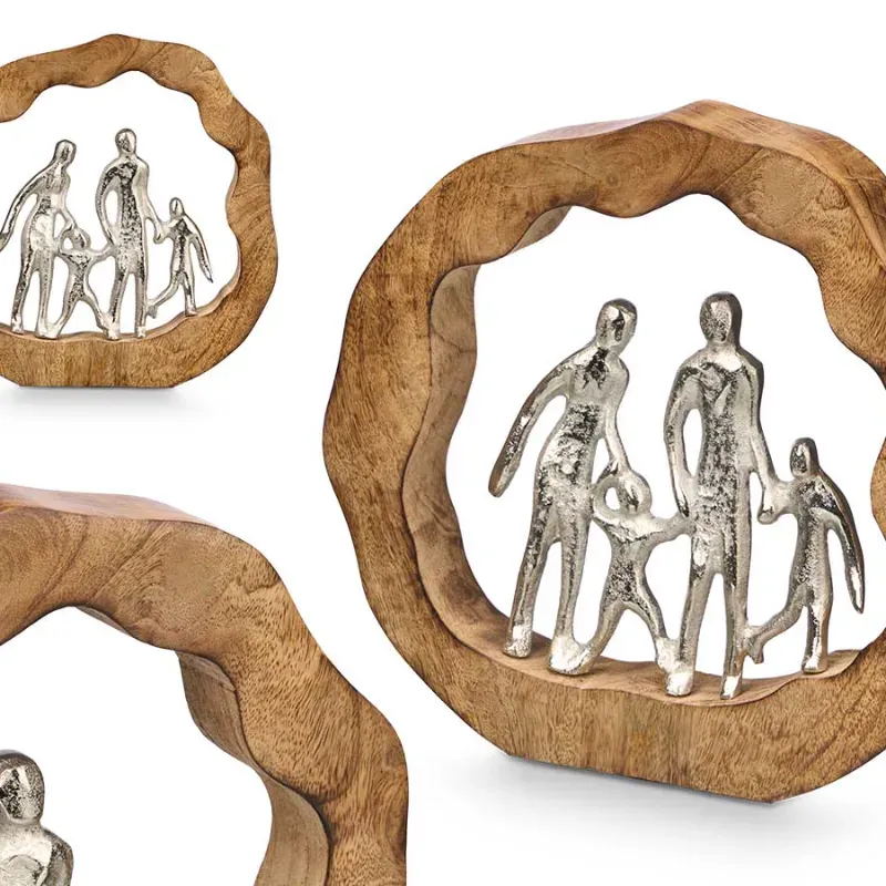 Soporte decoración familia plateado