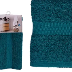 Toalla lisa color azul petróleo (90 x 150)