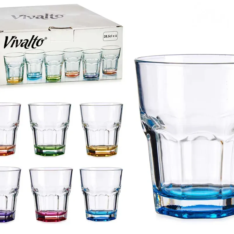 Vaso con base coloreada (285 ml, 6 colores)
