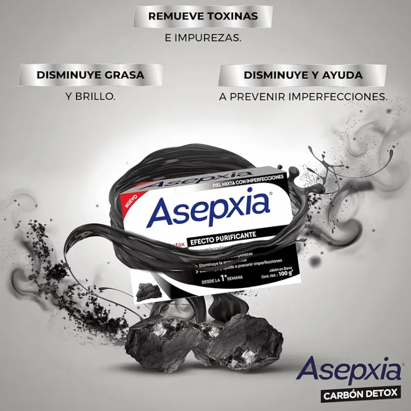 ASEPXIA Carbón Detox Jabón en Barra
