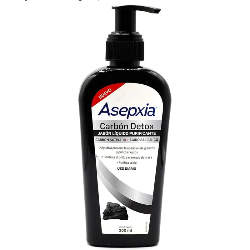 ASEPXIA Carbón Detox Jabón Líquido Purificante