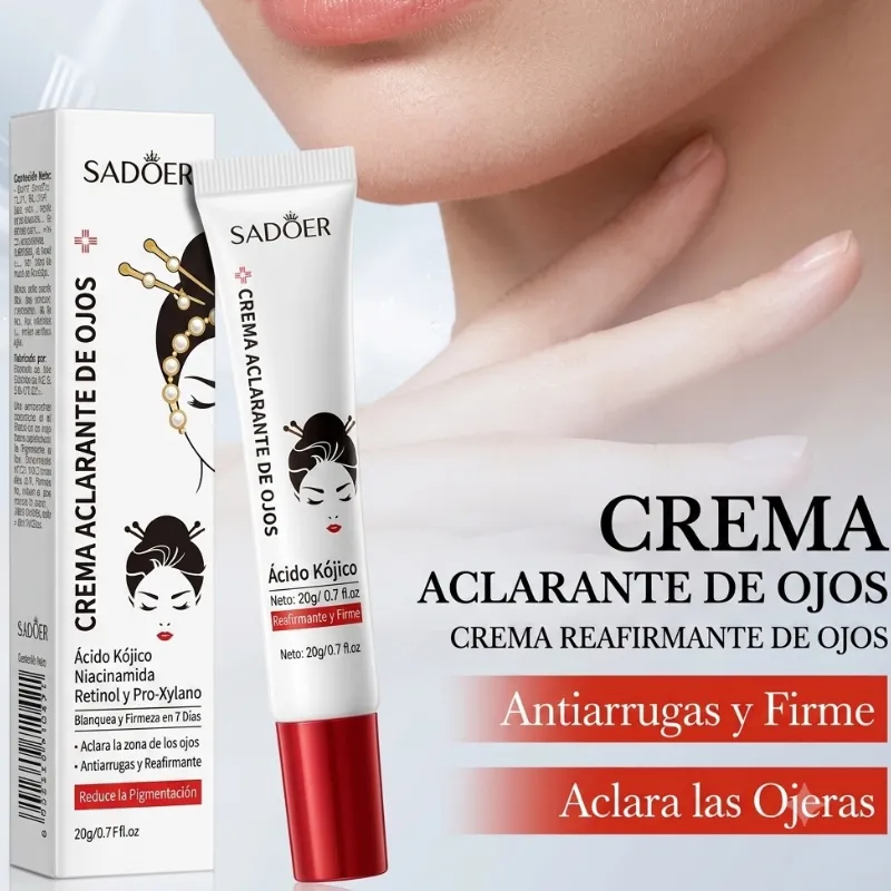 Contorno de ojos Sadoer con ácido kójico, niacinamida y retinol.