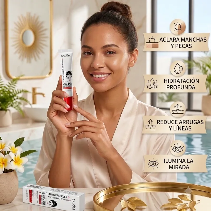 Contorno de ojos Sadoer con ácido kójico, niacinamida y retinol.