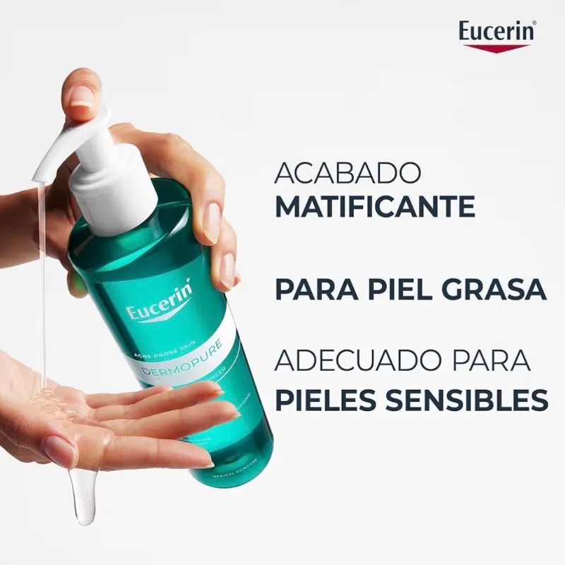 Eucerin Dermopure Gel Limpiador Facial, 200 Ml