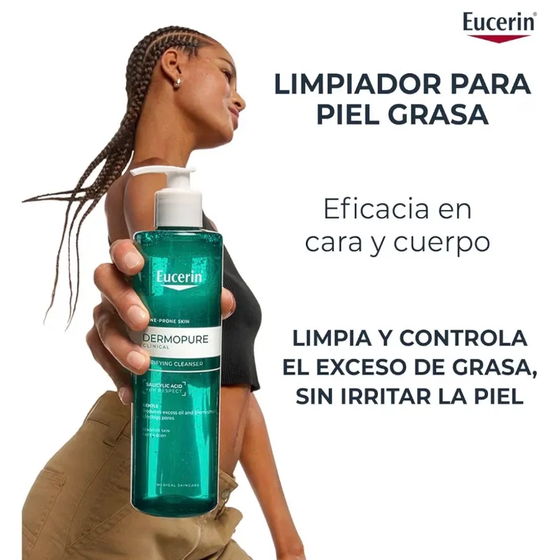 Eucerin Dermopure Gel Limpiador Facial, 200 Ml