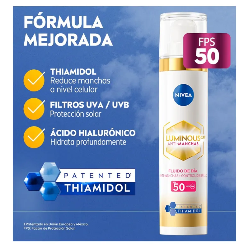 NIVEA Cellular LUMINOUS630 Anti-manchas Fluido Facial Aclarador de Piel FPS50 (40 ml)