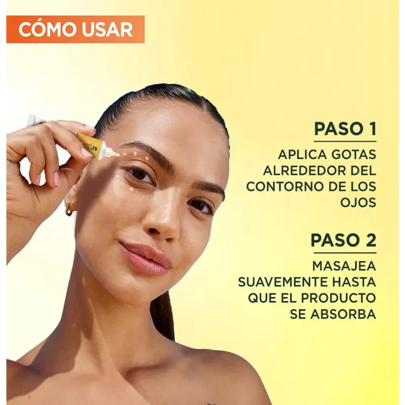 Garnier Express Aclara Crema de Ojos para Reducción Ojeras con Vitamina C + Niacinamida + Cafeína