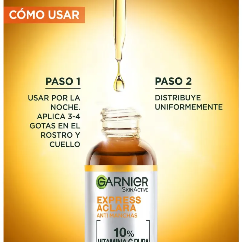 Garnier Express Aclara Serum Noche Antimanchas con 10% Vitamina C