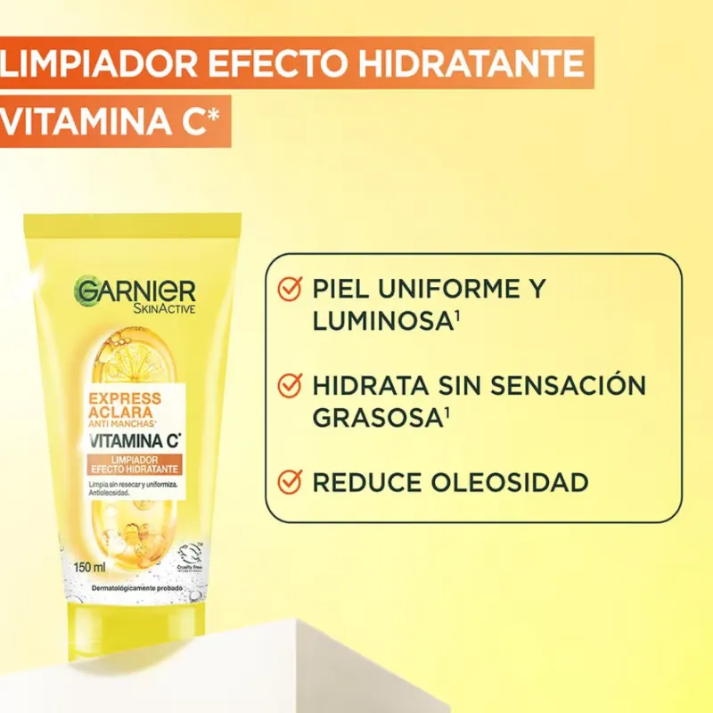 Garnier SkinActive Express Aclara Gel Limpiador con Vitamina C
