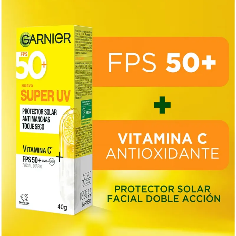 Garnier Super UV Protector Solar Facial Toque Seco
