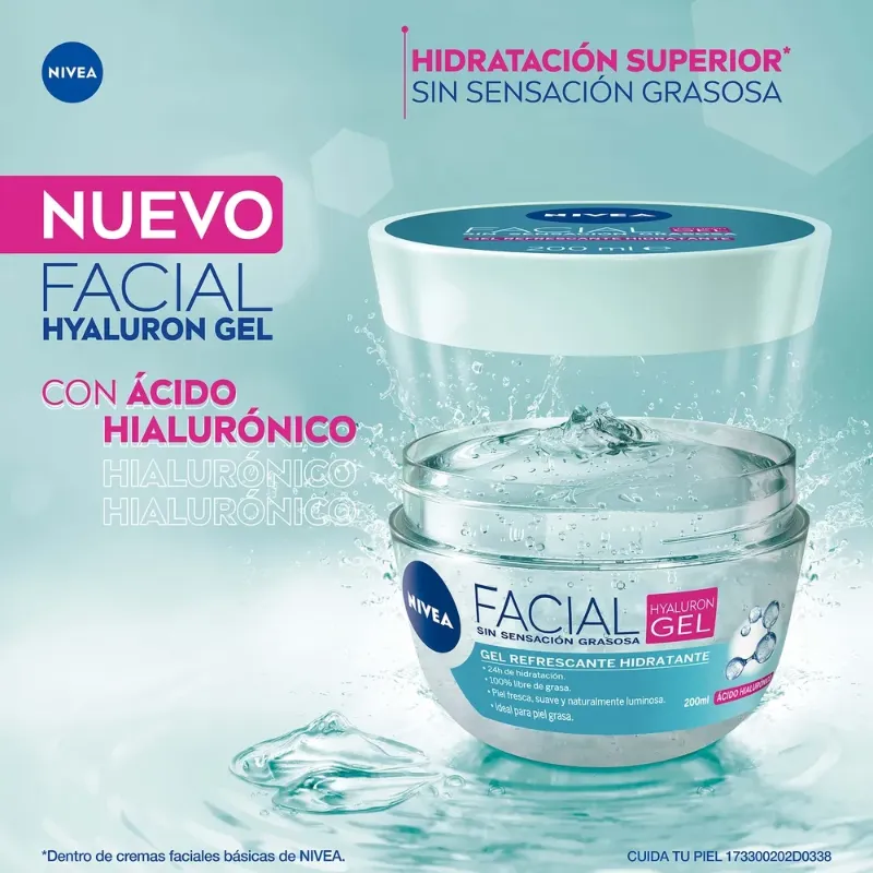 Gel Hidratante Facial con Ácido Hialurónico