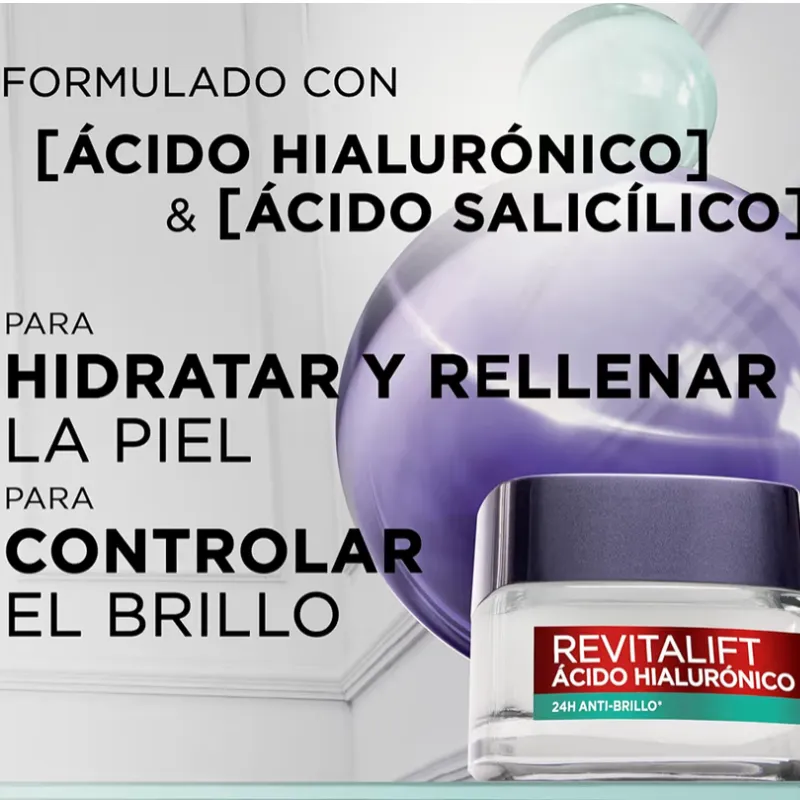L'Oréal Paris Gel Crema Revitalift Ácido Hialurónico Anti-Brillo