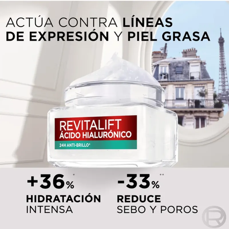 L'Oréal Paris Gel Crema Revitalift Ácido Hialurónico Anti-Brillo