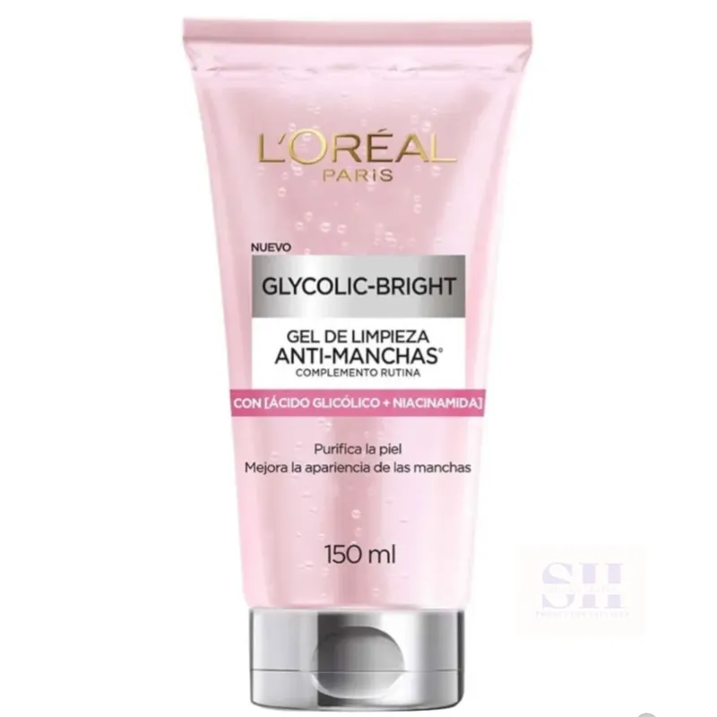 L'Oréal Paris Gel de Limpieza Anti-manchas Glycolic Bright con Ácido Glicólico y Niacinamida