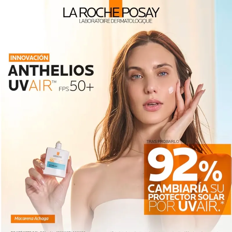 La Roche-Posay Anthelios UV AIR Protector Solar Ligero FP50+ Rapida Absorción con Ácido Hialurónico y Niacinamida