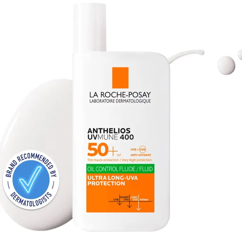 La Roche-Posay Anthelios UVMune 400 FPS50 + Oil Fluido Protector Solar Facial Matificante