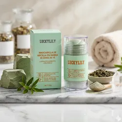 Mascarilla de arcilla en barra de árbol de té