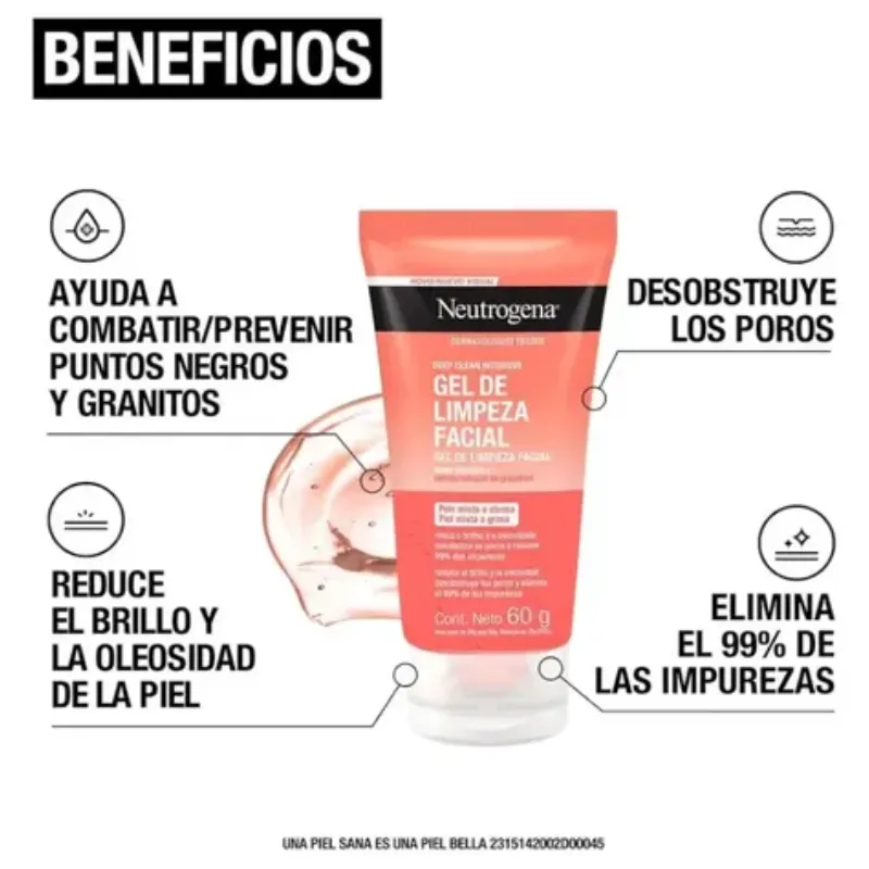 Neutrogena Gel de Limpieza Facial Piel Mixta a Grasa