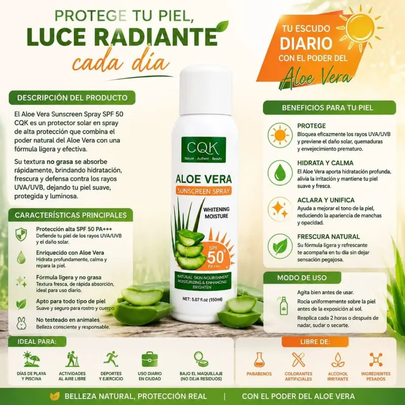 Protector Solar de Aloe Vera en Spray
