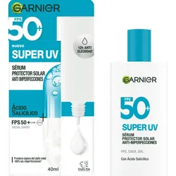 Protector solar facial Super UV de Garnier con Ácido Salicílico