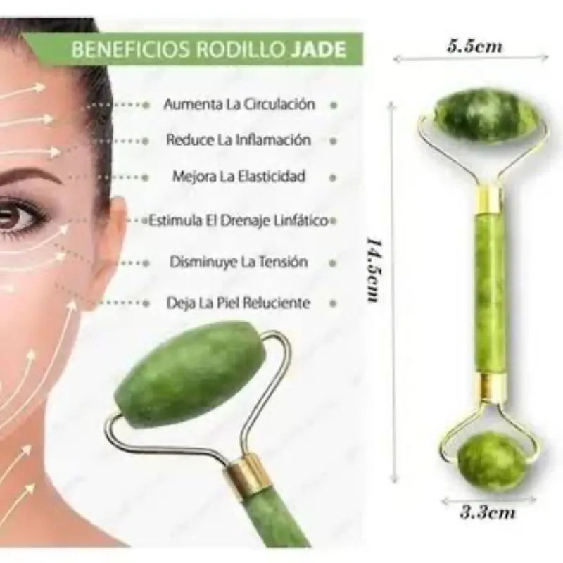 Kit de Rodillo de Jade + Gua Sha