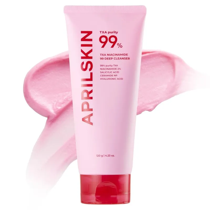 APRILSKIN TXA Niacinamide 99 - Limpiador profundo de chicle rosa con niacinamida | 99% de alta pureza TXA+niacinamida 