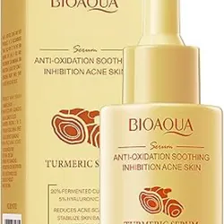 BIOAQUA Suero facial de cúrcuma, antioxidación, calmante para el acné