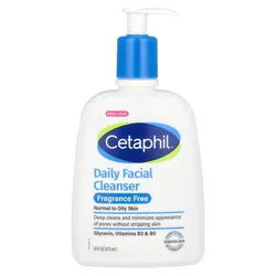 Cetaphil Limpiador facial diario, Sin fragancia, 473 ml (16 oz. Líq.)