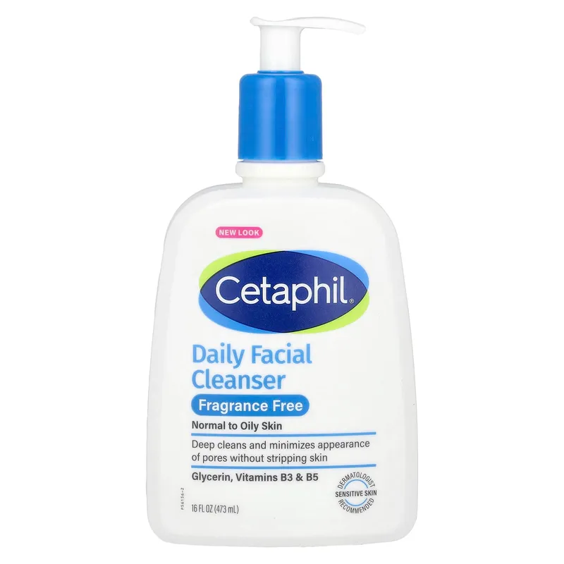 Cetaphil Limpiador facial diario, Sin fragancia, 473 ml (16 oz. Líq.)
