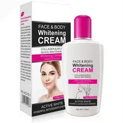 CREMA BLANQUEADORA ROSTRO Y CUERPO CON COLÁGENO Y LECHE (120ml)