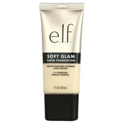 e.l.f. Base Soft Glam, cobertura media, larga duración y construible para un acabado satinado