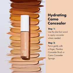 e.l.f. Camo - Corrector hidratante, ligero, cobertura total, de larga duración, oculta, corrige, cubre, hidrata, ilumina, arena clara, acabado satinado, 25 tonos, para todo el día, 0.20 Fl Oz