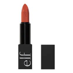 e.l.f. O Face - Lápiz labial satinado, rico pigmentado, nutritivo y duradero, con infusión de jojoba, vegano y sin crueldad, vocal