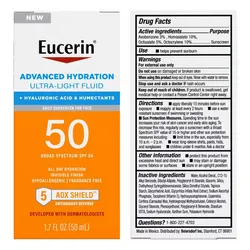 Eucerin Sun Advanced Hydration Face Lotion - SPF 50