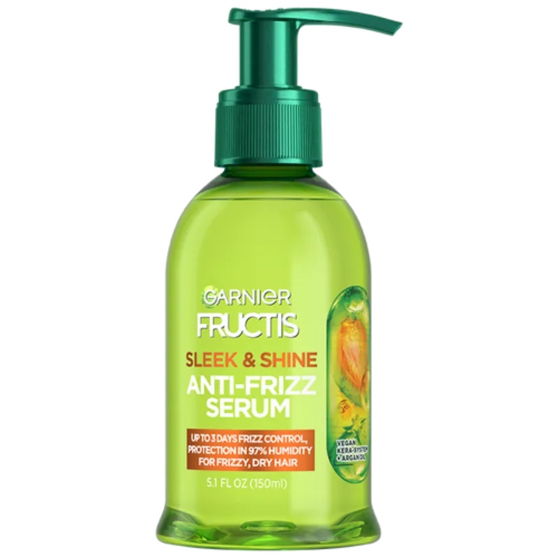 Garnier Sérum anti-frizz leave-in para hasta 72 horas de control de frizz incluso con un 97 % de humedad.