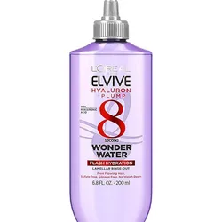 L'Oreal Paris Elvive Hyaluron Plump Flash Hydration Wonder Water - Enjuague capilar hidratante de 8 segundos para cabello suave y brillante, 6.8 onzas líquidas