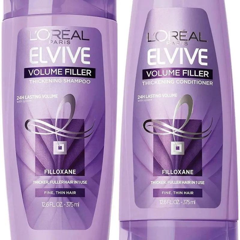L'Oreal Paris Elvive Volume Filler - Juego de champú y acondicionador espesante, 12.6 onzas cada uno