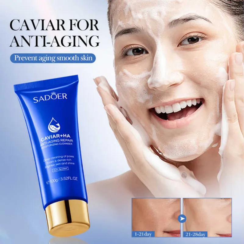 Limpiador espumoso de caviar y ácido hialurónico SADOER