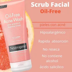 Neutrogena Exfoliante espumoso de pomelo rosado sin aceite para el acné