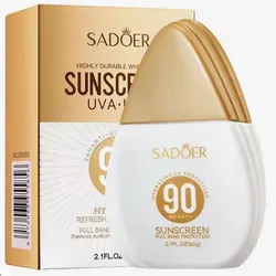 SADOER Spf 90+ Protector solar para cara Cuerpo Cremas bloqueadoras solares Bloqueador solar Protector solar facial refrescante no graso resistente a los rayos UV