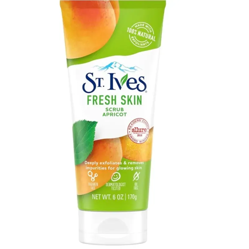 St. Ives Fresh Skin - Exfoliante de albaricoque vigorizante de 6 onzas (paquete de 2) por St. Ives