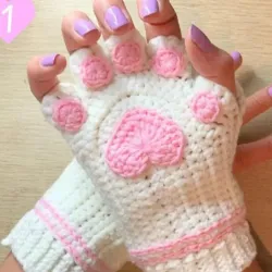 Guantes con patitas de gatitos