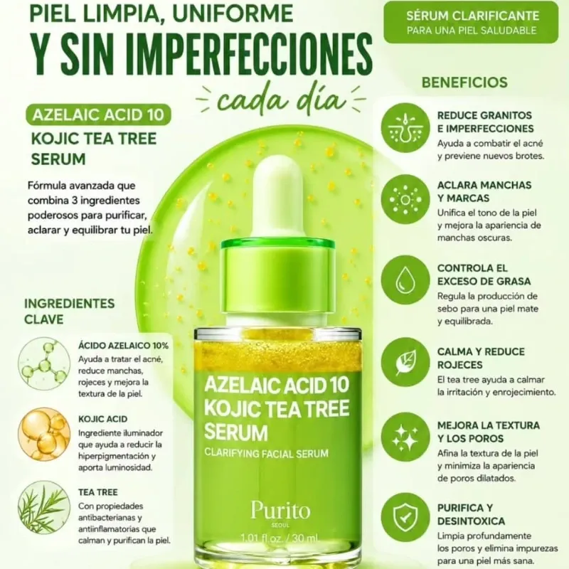 Purito Azelaic Acid 10 Kojic Tea Tree Serum