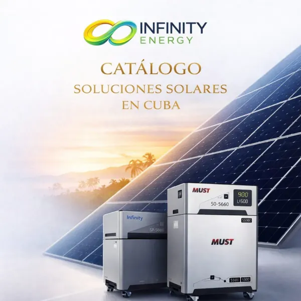 Sistemas Fotovoltaicos Residenciales y Comerciales
Soluciones completas de energía solar para hogares y negocios en Cuba
En Infinity Energy ofrecemos sistemas fotovoltaicos diseñados para garantizar electricidad estable incluso durante apagones prolongados. Nuestros kits solares integran paneles solares de alta eficiencia, inversores híbridos inteligentes y baterías de litio LiFePO₄, permitiendo independencia energética parcial o total según las necesidades de cada cliente.
Trabajamos con soluciones listas para instalar en viviendas, negocios y espacios profesionales.
¿Qué incluye un sistema fotovoltaico?
Nuestros sistemas pueden integrar:
🌞 Paneles solares de alta eficiencia
⚡ Inversores híbridos inteligentes
🔋 Baterías de litio de larga duración
🔌 Protección automática contra apagones
🛠 Instalación profesional en Santiago de Cuba
Todo configurado para funcionar automáticamente desde el primer día.
Beneficios de nuestros sistemas solares
✔ Electricidad disponible durante apagones
✔ Ahorro energético a largo plazo
✔ Mayor estabilidad eléctrica en el hogar
✔ Funcionamiento automático sin intervención manual
✔ Equipos compatibles con redes 120V y 220V
✔ Tecnología de baterías de litio segura y duradera
Diseñados específicamente para condiciones reales en Cuba.
Tipos de sistemas disponibles
Ofrecemos soluciones según el nivel de consumo:
Sistemas básicos (7.16 kWh)
Ideales para refrigerador, luces, ventiladores e internet.
Sistemas intermedios (10–15 kWh)
Permiten alimentar vivienda completa con mayor autonomía.
Sistemas avanzados (15.3 kWh o superiores)
Capaces de operar bombas de agua, lavadoras y aire acondicionado (uso moderado).
Aplicaciones más comunes
Nuestros sistemas fotovoltaicos son ideales para:
🏠 Viviendas
🏪 Negocios
🏥 Consultorios
💻 Teletrabajo
🏡 Casas con apagones frecuentes
Instalación disponible en Santiago de Cuba
Nuestro equipo técnico realiza:
Diseño del sistema
Transporte del equipo
Instalación completa
Configuración inicial
Sistema listo para usar inmediatamente.
📲 Contáctanos para asesoría personalizada según el consumo de tu vivienda o negocio.

💳 Pago en Cuba o desde el extranjero
CUP efectivo
CUP transferencia
USD
EUR
RUB
Dirhams
Crypto
Zelle
⚡ Solución confiable para los apagones en Cuba.
