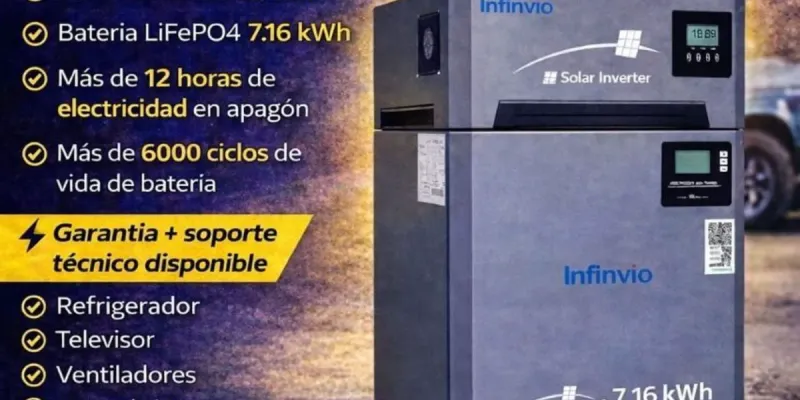Sistema Solar Portátil 3kW con Batería de Litio 7.16 kWh | Electricidad para Apagones en Cuba