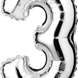 Número 3 plateado