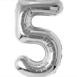 Número 5 plateado